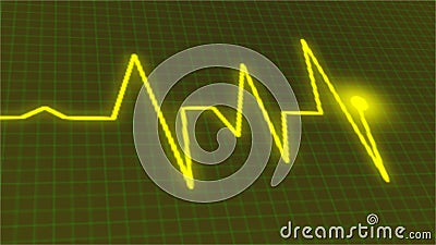 monitoring your heartbeat, Heart line cardiogram is a creative vector drawing on a yellowÂ backdrop Stock Photo